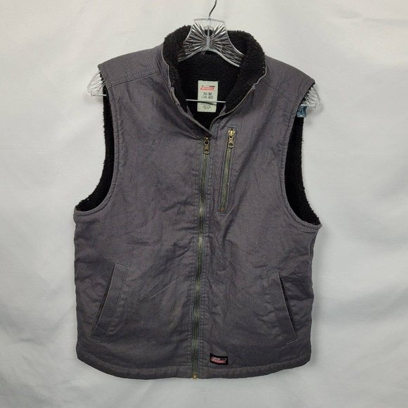Dickies Other - Genuine Dickies Mens Sherpa Lined Canvas Vest Zip Up Utility Pocket Gray Size M